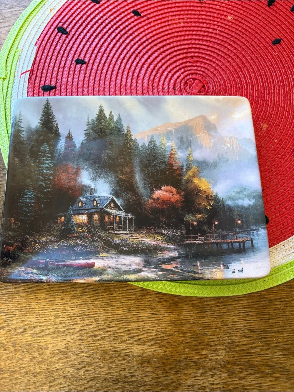 Thomas Kinkade Wall Plaques in Brown, Green, Red, Blue